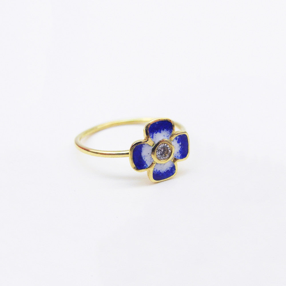 Blue Enamel and Diamond Ring, Ring, Liz Phillips, Collyer's Mansion - Collyer's Mansion