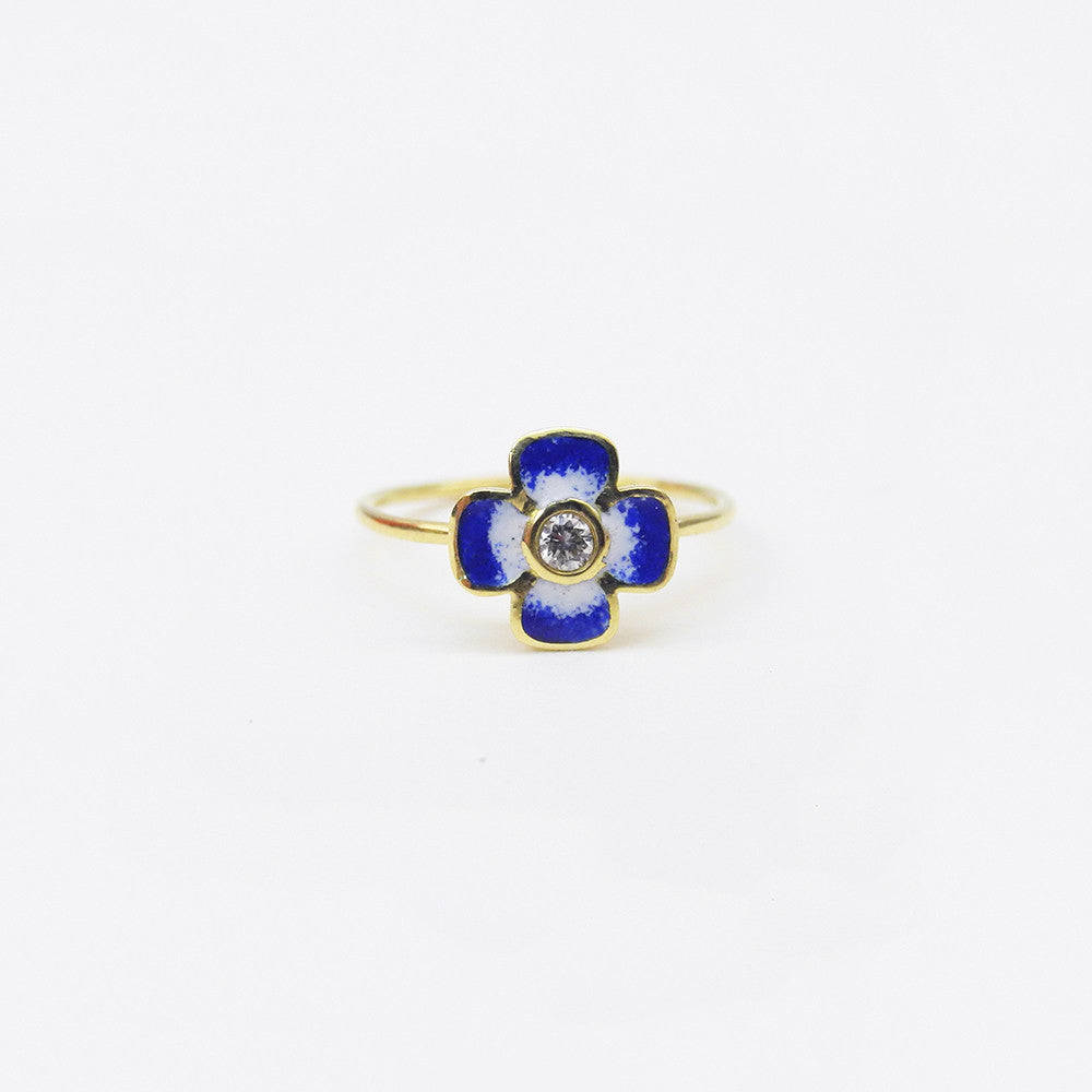 Blue Enamel and Diamond Ring, Ring, Liz Phillips, Collyer's Mansion - Collyer's Mansion