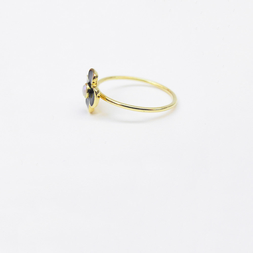 Black Enamel and Opal Ring, Ring, Liz Phillips, Collyer's Mansion - Collyer's Mansion
