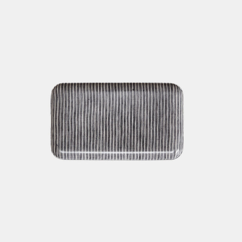 Grey Thin White Stripe Tray