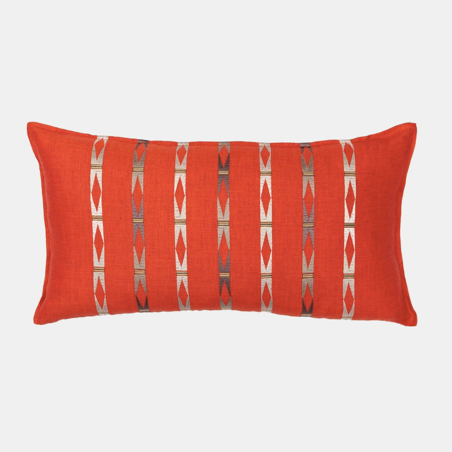 Laramie Stripe Vermilion Pillow, lumbar