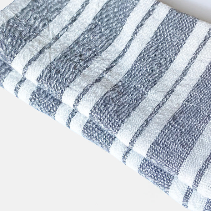 Linen Napkin, large grey stripes