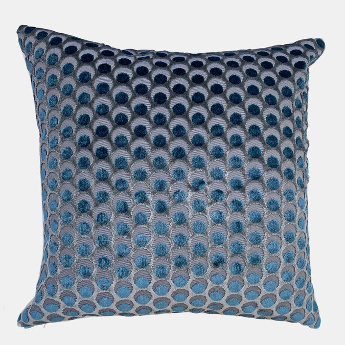 Ottoman Spot Lapis Velvet Pillow, square