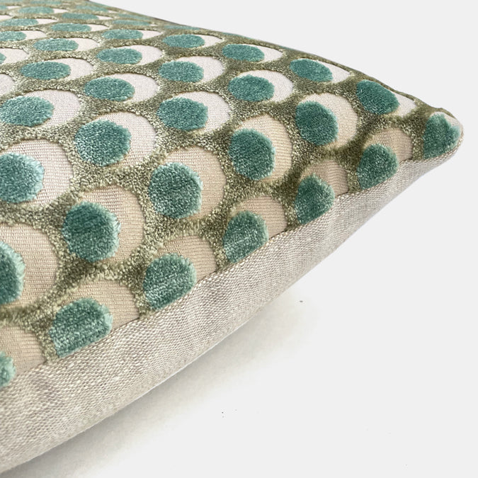 Ottoman Spot Lichen Velvet Pillow, square