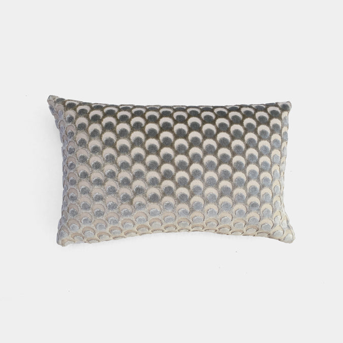 Ottoman Spot Pewter Velvet Pillow, lumbar