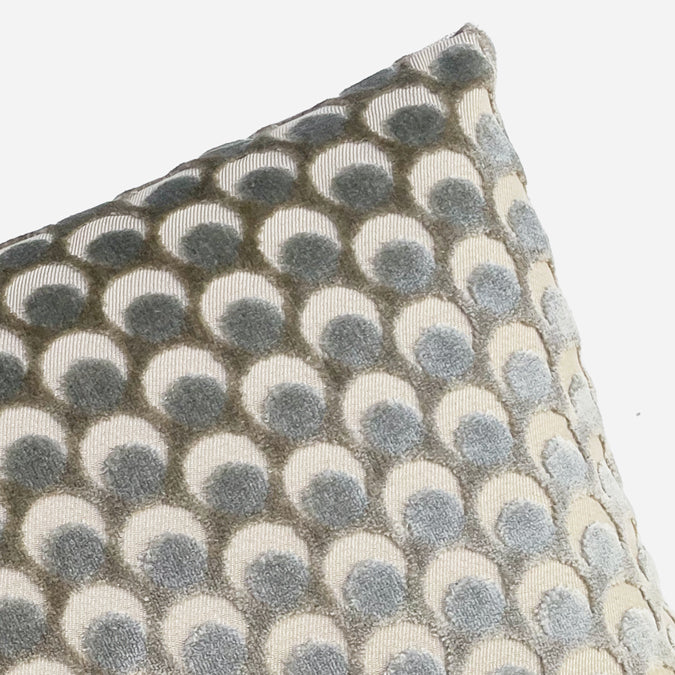 Ottoman Spot Pewter Velvet Pillow, lumbar