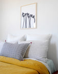 Linge Particulier Off White Euro Linen Pillowcase Sham with a honey yellow linen duvet for a colorful linen bedding look in soft white - Collyer's Mansion