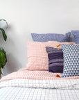 Linen Standard Pillowcase, copper gingham, Pillowcase, Linge Particulier, Collyer's Mansion - Collyer's Mansion