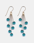 Teal Translucent Cluster Earrings