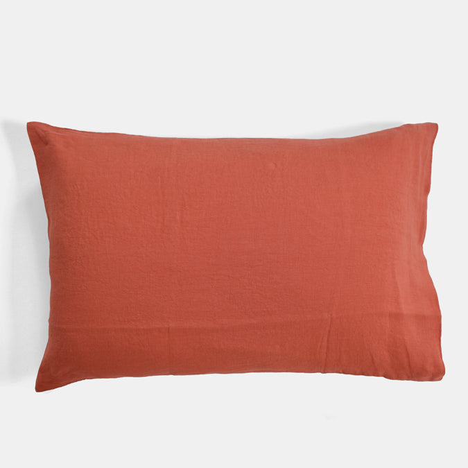 Linen Standard Pillowcase, terracotta