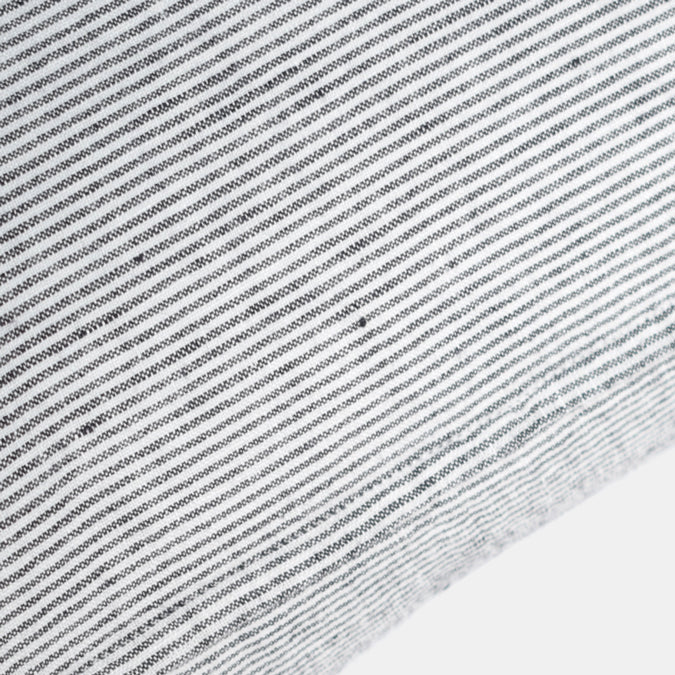 Linen Euro Pillowcase, black stripe