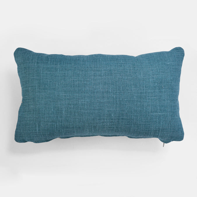 Lagoon Blue Belgian Linen Pillow, lumbar