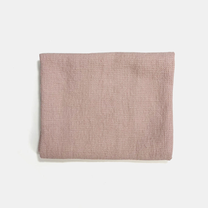 Linen Waffle Hair Towel, pale pink