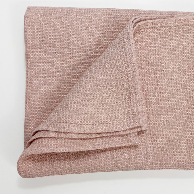 Linen Waffle Hair Towel, pale pink