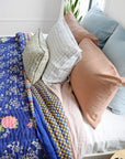 Linen Euro Pillowcase, scandinavian blue