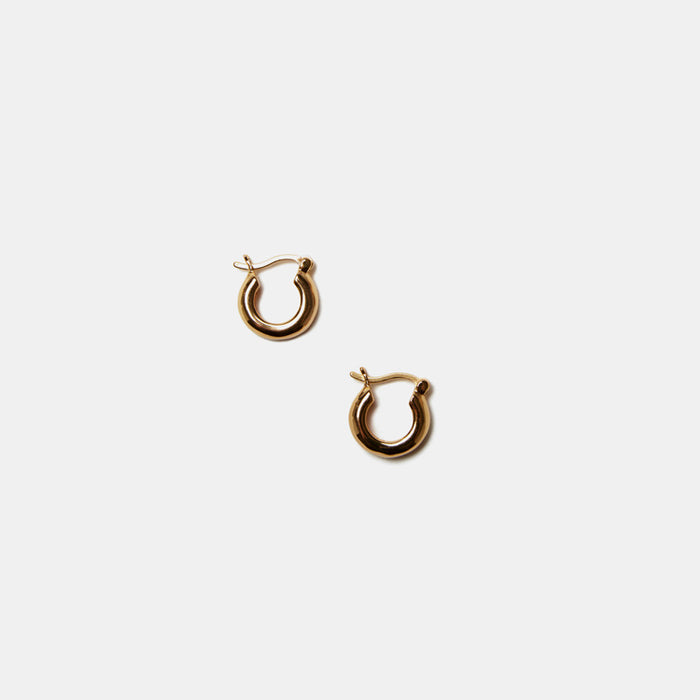Lizzie Fortunato Small Gold Mood Hoops in gold plated brass are great earrings for chic costume statement jewelry - Collyer's Mansion