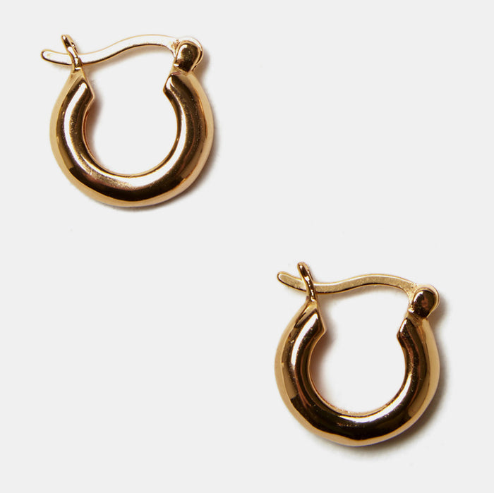 Lizzie Fortunato Small Gold Mood Hoops in gold plated brass are great earrings for chic costume statement jewelry - Collyer's Mansion
