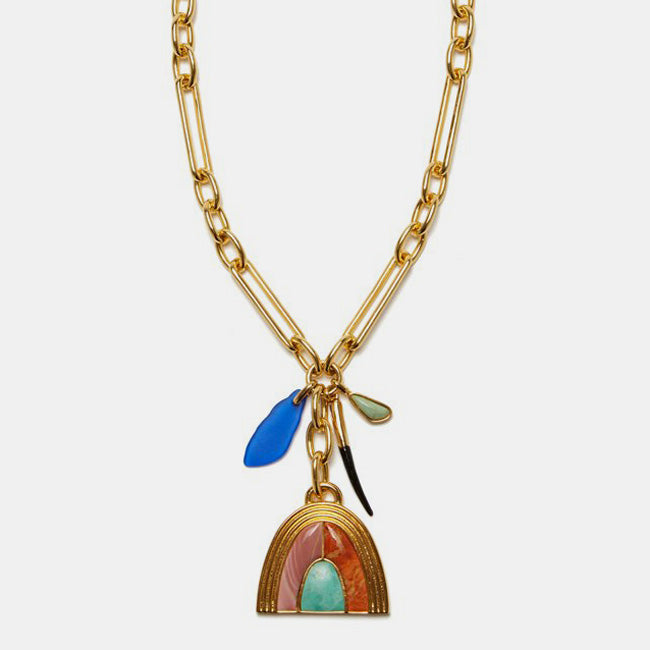 Lizzie Fortunato Statement Necklace for colorful jewelry at Collyer's Mansion Gold