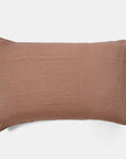 Linge Particulier Moka Standard Linen Pillowcase Sham for a colorful linen bedding look in earthy clay pink - Collyer's Mansion
