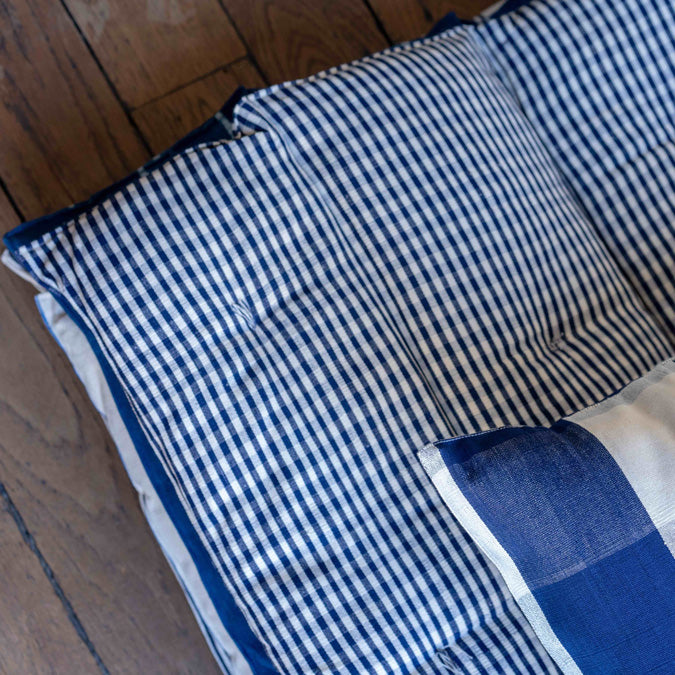 Navy Gingham Throw Bed