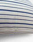 Off White Narrow Navy Stripe Pillow, square