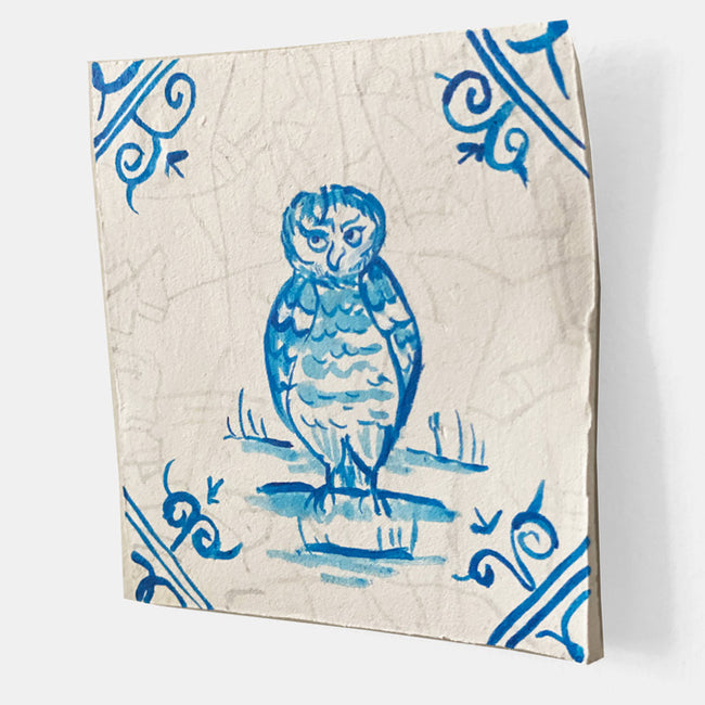 Clay Owl Square Wall Art