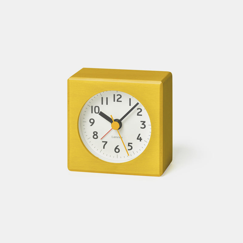 Yellow Japanese Clock by Lemnos in the Fabre Alarm Clock style for your bedside table - Collyer's Mansion