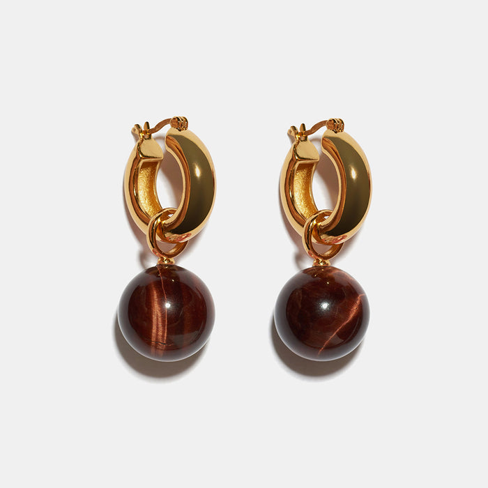 Tiger Eye Hoops