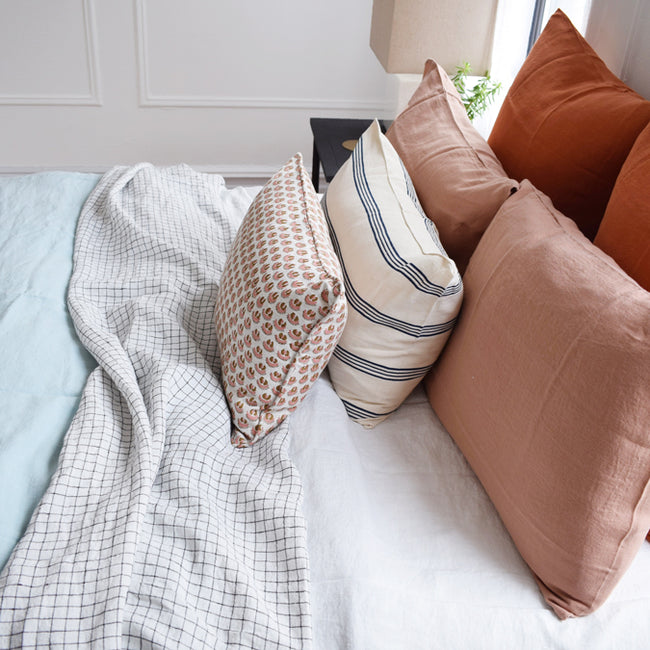 Linen Duvet, pale blue