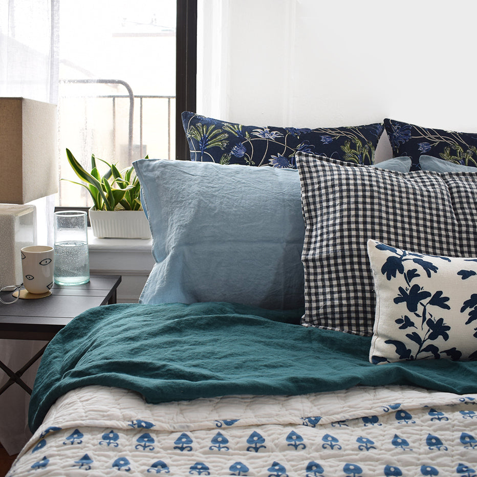Scandinavian Blue Linen Standard Pillowcase by Linge Particulier ...