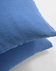 Linge Particulier Atlantic Blue Euro Linen Pillowcase Sham for a colorful linen bedding look in electric blue - Collyer's Mansion