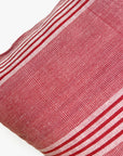 Red Triple Stripe Pillow, square