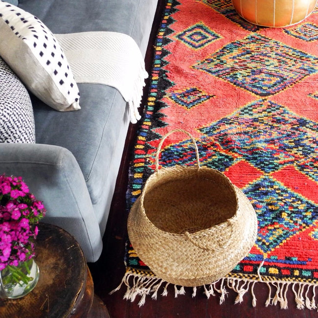 Boucherouite Rug, 3'11" x 7'3", Rug, Le Nouvel Atlas, Collyer's Mansion - Collyer's Mansion