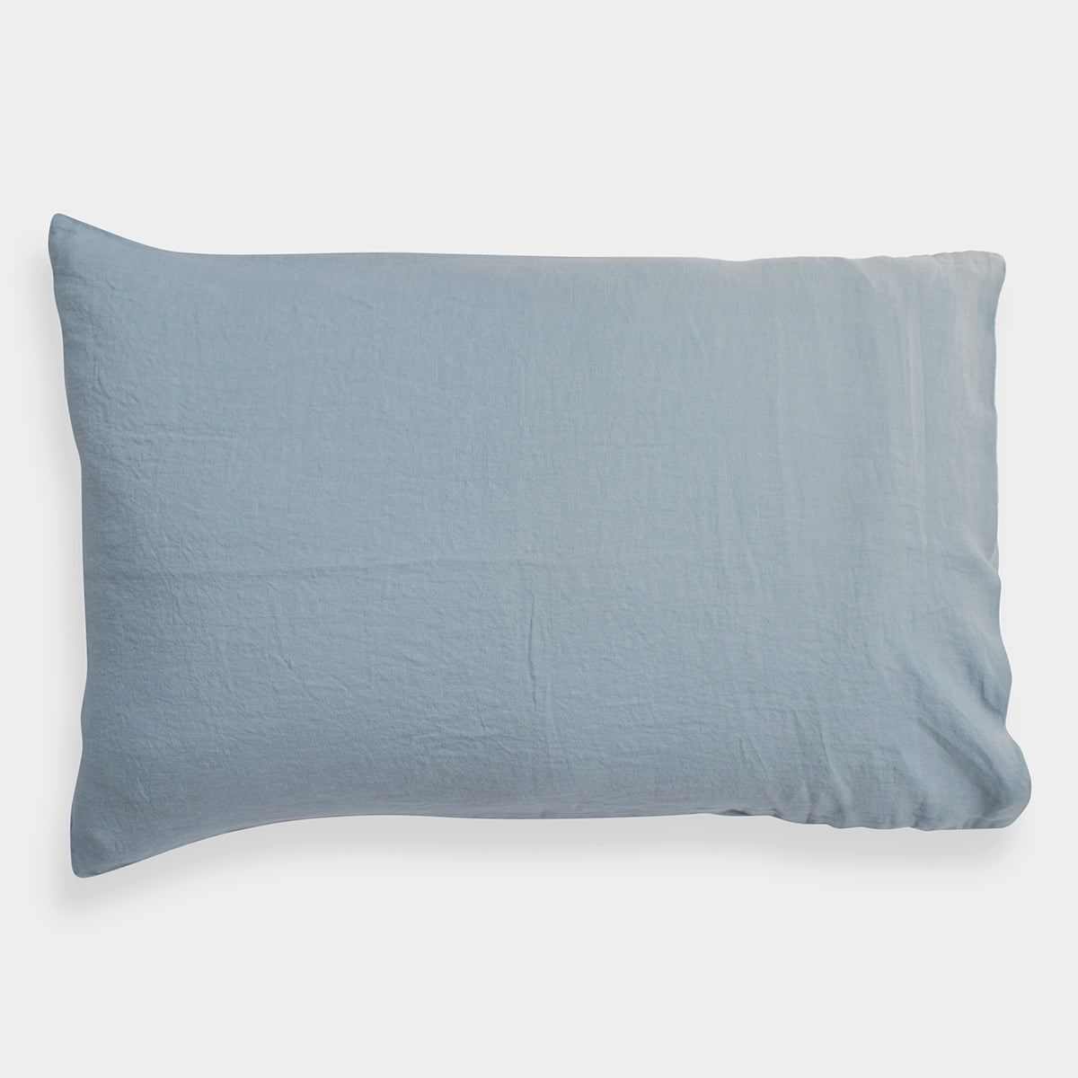 Linge Particulier Scandinavian Blue Standard Linen Pillowcase Sham for a colorful linen bedding look in grey blue - Collyer's Mansion