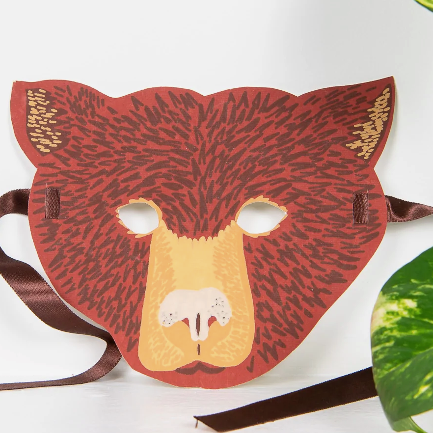 Bear Mask Greeting Card