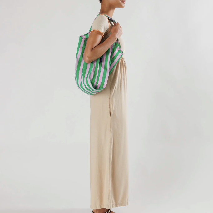 Pink Green Awning Stripe Standard Bag