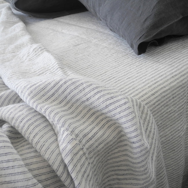 Linen Flat Sheet, pyjama stripe, Sheet, Linge Particulier, Collyer's Mansion - Collyer's Mansion