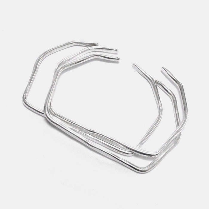 Slantt Hex Cuff Bracelet in Sterling Silver is a great for sculptural statement jewelry - Collyer's Mansion