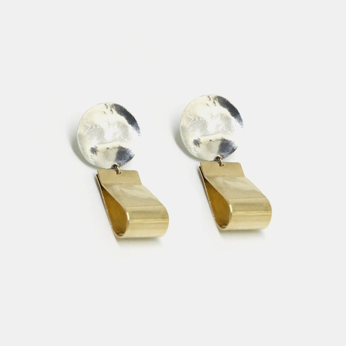 Slantt Petite Claudia Earrings are beautiful brass hoops with sterling silver and are the perfect statement earrings - Collyer's Mansion