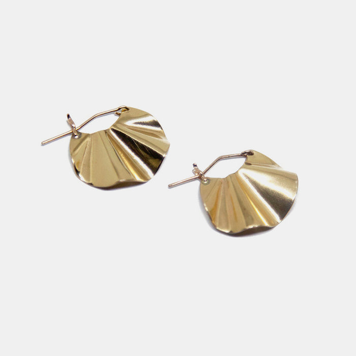 Slantt Petite Petite Dani Earrings are beautiful brass ruffle hoops and are the perfect statement earrings - Collyer's Mansion