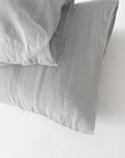 Linge Particulier Cloud Grey Standard Linen Pillowcase Sham for a colorful linen bedding look in light grey - Collyer's Mansion