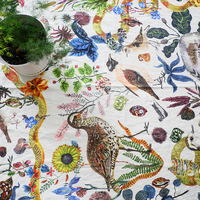 Birds in Dunes Tablecloth, Tablecloth, Avenida Home, Collyer&#39;s Mansion - Collyer&#39;s Mansion