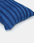 Tensira Blue Indigo Stripe Lumbar Throw Pillow at Collyer's Mansion
