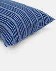 Tensira Blue Indigo Stripe Lumbar Throw Pillow at Collyer's Mansion