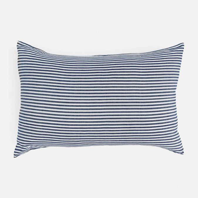 tensira blue stripe lumbar pillow at Collyer's Mansion