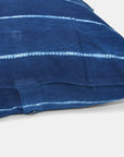 Tensira Blue Stripe Pillow in Cotton Indigo at Collyer's Mansion