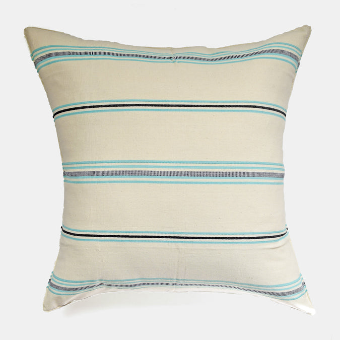Bright Teal Stripe Pillow, square