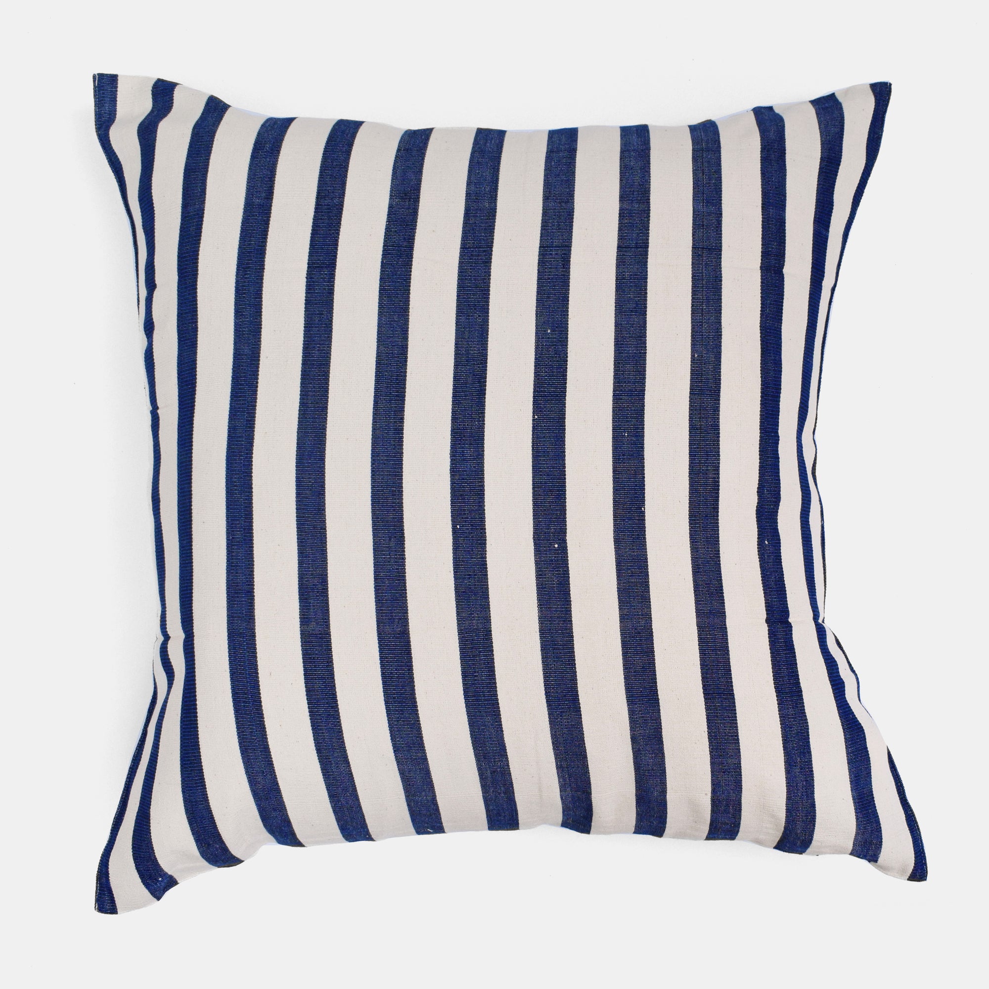 Bold Navy Stripe Pillow, square