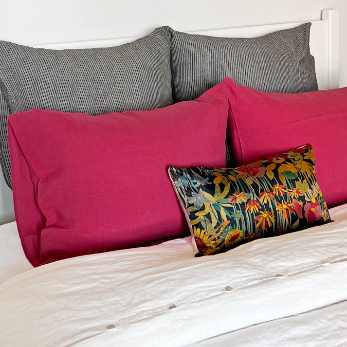 Linen Standard Pillowcase, tyrian pink