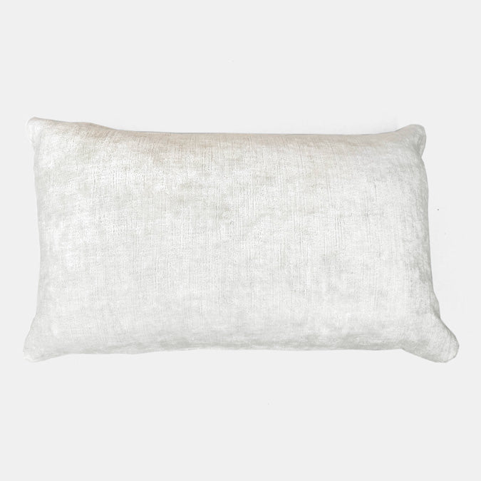Umbria Ivory Velvet Pillow, lumbar